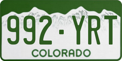 CO license plate 992YRT