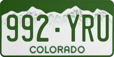 CO license plate 992YRU