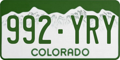 CO license plate 992YRY