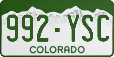 CO license plate 992YSC
