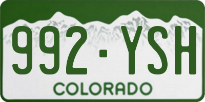 CO license plate 992YSH