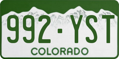 CO license plate 992YST