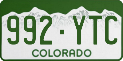CO license plate 992YTC