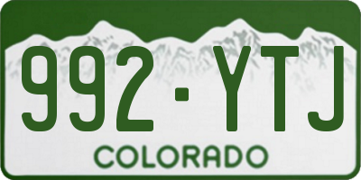 CO license plate 992YTJ