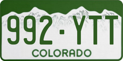CO license plate 992YTT