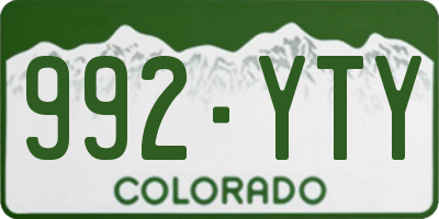 CO license plate 992YTY