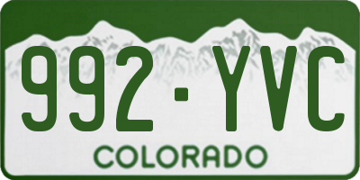 CO license plate 992YVC