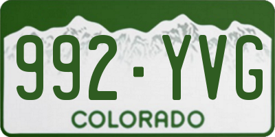 CO license plate 992YVG