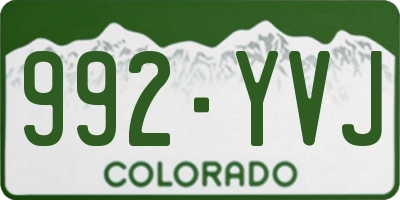 CO license plate 992YVJ