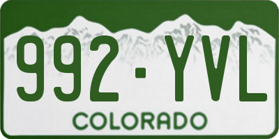 CO license plate 992YVL