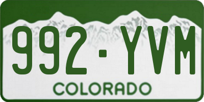 CO license plate 992YVM