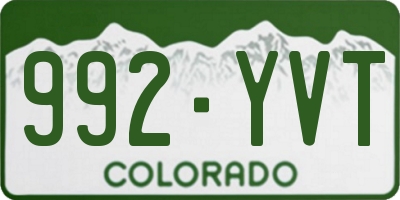 CO license plate 992YVT