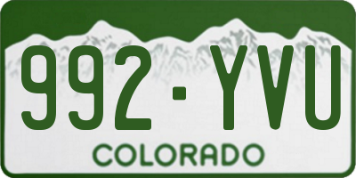 CO license plate 992YVU