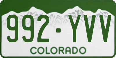 CO license plate 992YVV