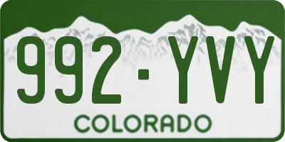 CO license plate 992YVY