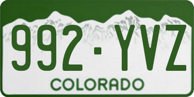 CO license plate 992YVZ