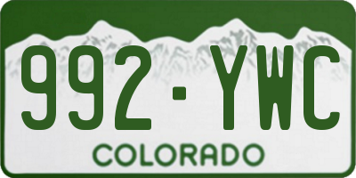 CO license plate 992YWC
