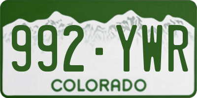 CO license plate 992YWR