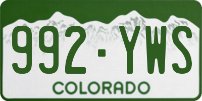 CO license plate 992YWS