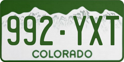 CO license plate 992YXT