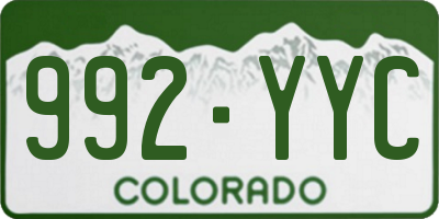 CO license plate 992YYC