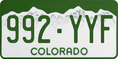 CO license plate 992YYF
