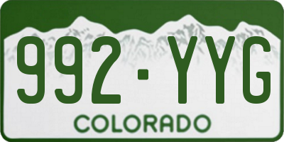 CO license plate 992YYG