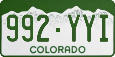 CO license plate 992YYI