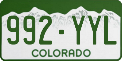 CO license plate 992YYL