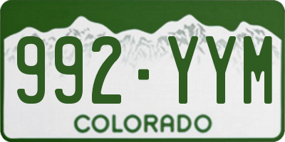 CO license plate 992YYM