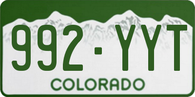 CO license plate 992YYT