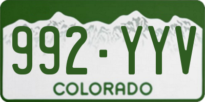 CO license plate 992YYV