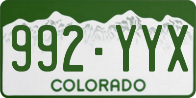 CO license plate 992YYX