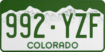 CO license plate 992YZF