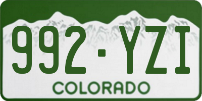 CO license plate 992YZI