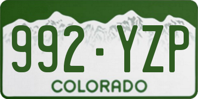 CO license plate 992YZP