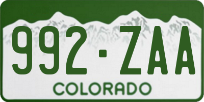 CO license plate 992ZAA