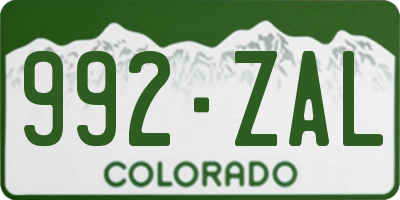 CO license plate 992ZAL