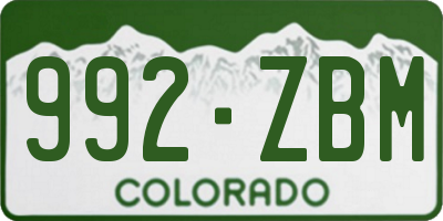 CO license plate 992ZBM