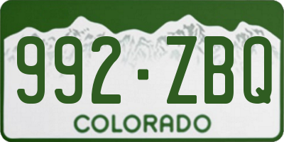 CO license plate 992ZBQ