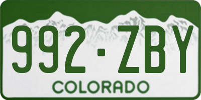 CO license plate 992ZBY