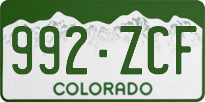 CO license plate 992ZCF