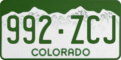 CO license plate 992ZCJ