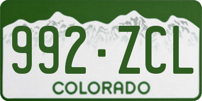 CO license plate 992ZCL