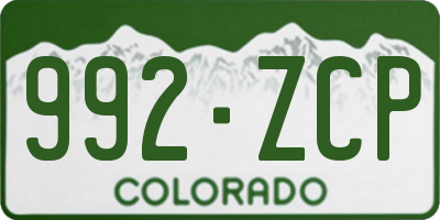 CO license plate 992ZCP