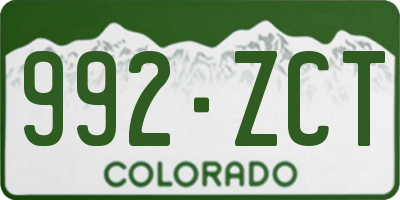 CO license plate 992ZCT