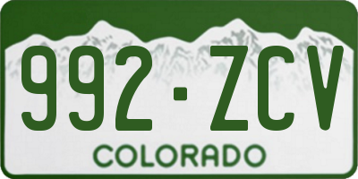 CO license plate 992ZCV