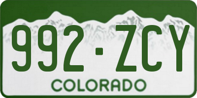 CO license plate 992ZCY