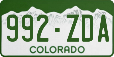 CO license plate 992ZDA