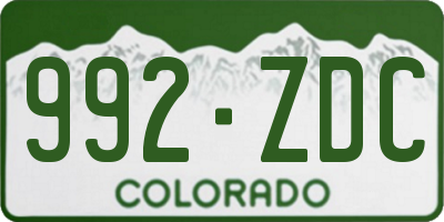 CO license plate 992ZDC
